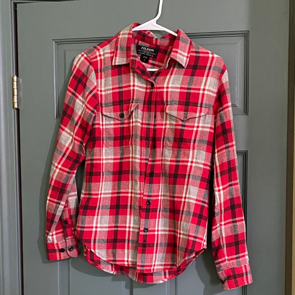 Filson women’s  Red and Black Plaid Button Down Shirt